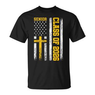 Senior Class Of 2026 Usa Flag Cross Christian Senior 2026 T-Shirt - Thegiftio