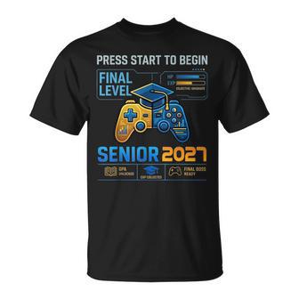Senior Class Of 2027 Back To School Gamer Boys Senior 2027 T-Shirt - Monsterry