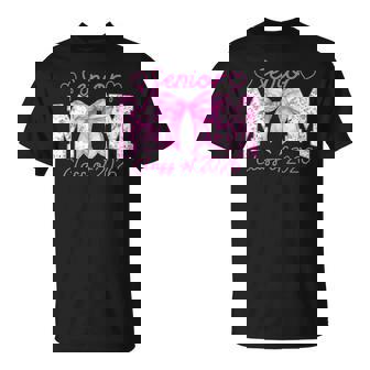 Senior Mom Class Of 2026 Proud Mother Of Graduate Pink Bow T-Shirt | Seseable CA