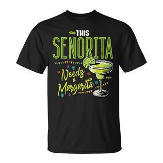 This Senorita Needs Margarita Mexican Party Fiesta Women T-Shirt - Thegiftio UK