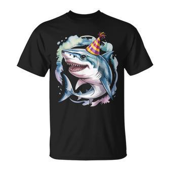 Shark Party Shark Birthday Party Toddler Ocean Cute Shark T-Shirt - Monsterry