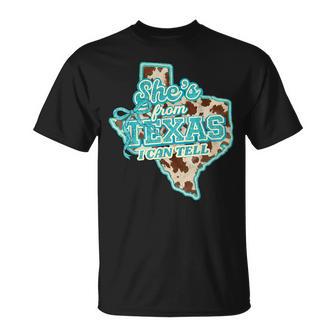 She's From Texas I Can Tell Retro Vintage Cowgirl Women T-Shirt - Thegiftio UK