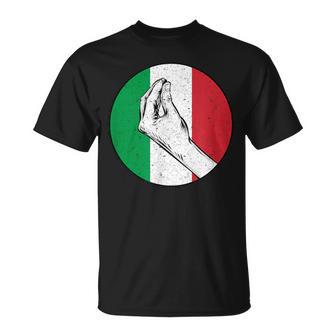 Signo De La Mano Italiana Bandera Retrointage Camiseta unisex - Regaloses