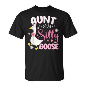 Silly Aunt Goose Aunt 1St Birthday Family Matching Party T-Shirt - Thegiftio