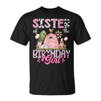 Sister Of The Birthday Girl 1St Birthday Pink Cow Farm T-Shirt - Monsterry