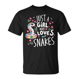 Snake Lover Just A Girl Who Loves Snakes T-Shirt - Thegiftio UK