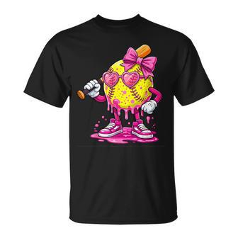 Softball Drip Ice Cream Girls Game Day Softball Vibes T-Shirt - Thegiftio UK