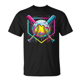 Softball Girl Ice Cream Softball Drip Youth T-Shirt - Thegiftio UK