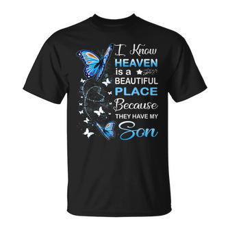 Son Is My Guardian Angel In Heaven Memorial Day Women T-Shirt - Monsterry