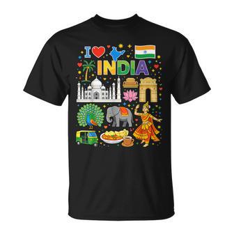 Souvenir Deoyage Indien I Love India T-Shirt - Cadeauxyz