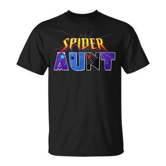 Spider Aunt Mother's Day Family Birthday Party Spider T-Shirt - Monsterry
