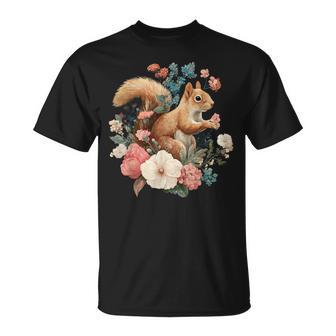 Squirrel Flower Cottagecore T-Shirt - Thegiftio UK