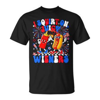 I Squirt On Juicy Wieners Hotdog 4Th Of July Kids T-Shirt - Thegiftio UK