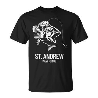 St Andrew Fishing Father's Day Fisherman Saint Catholic Dad T-Shirt - Thegiftio UK