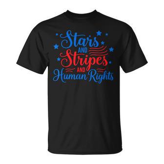 Stars Stripes Human Rights 250 Years Equality 2 Side T-Shirt - Thegiftio UK