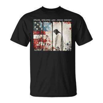 Stars Stripes And Jesus Christ Patriotic Christian T-Shirt - Thegiftio UK