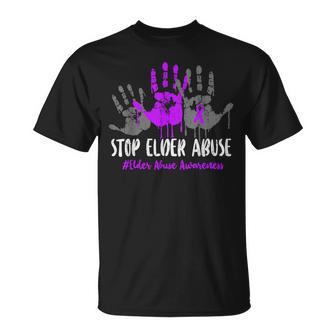 Stop Elder Abuse Elder Abuse Awareness Senior Care Support T-Shirt - Monsterry
