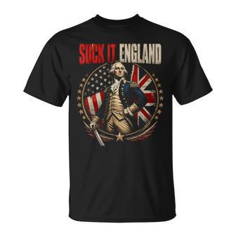 Suck It England George Washington Patriot Humor T-Shirt - Thegiftio UK