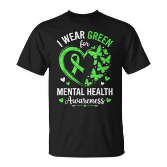 Support Squad Mental Health Matters Awareness Green Ribbon T-Shirt - Thegiftio
