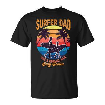 Surfer Dad Fathers Day Beach Surfing Lover Papa Husband T-Shirt - Monsterry UK