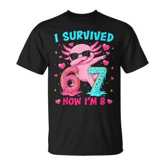 I Survived 6 7 Now I'm 8 Cute Axolotl 8Th Birthday Girl Boy T-Shirt - Thegiftio UK