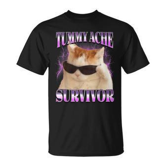 I Survived Today's Tummy Ache Cat Meme Cats T-Shirt - Thegiftio UK