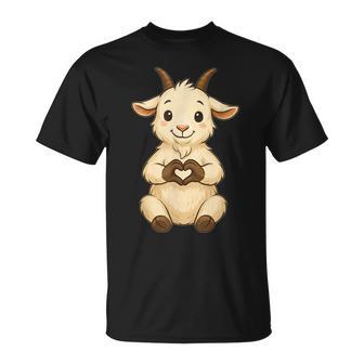 Süße Ziegenmotiv Mit Herzsymbol Und Ziege T-Shirt - Seseable