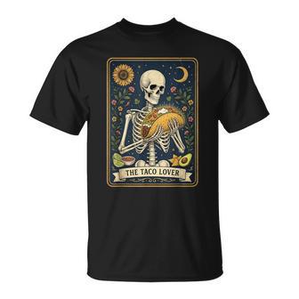 The Taco Lover Tarot Card Tacos Mexican Skeleton T-Shirt - Thegiftio