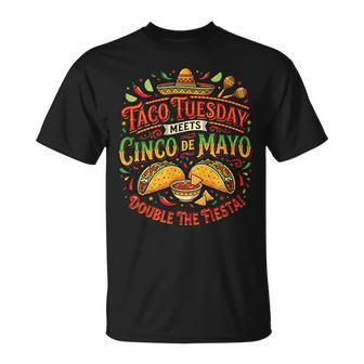 Taco Tuesday Cinco De Mayo Fiesta Tacos Holiday Mashup Fun T-Shirt - Monsterry