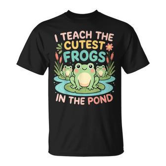 I Teach The Cutest Frogs In The Pond Teacher Student T-Shirt | Mazezy