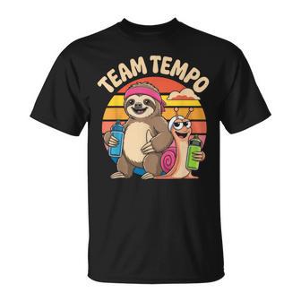 Team Tempo Lustiger Faultierchnecke T-Shirt - Seseable