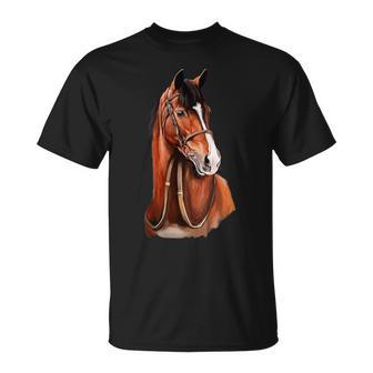 Tête Cheval Brun Cavalier T-Shirt - Cadeauxyz