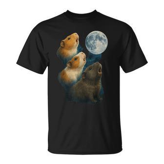 Three Guinea Pigs Howling At The Moon 3 Guinea Pigs Moon T-Shirt - Thegiftio UK