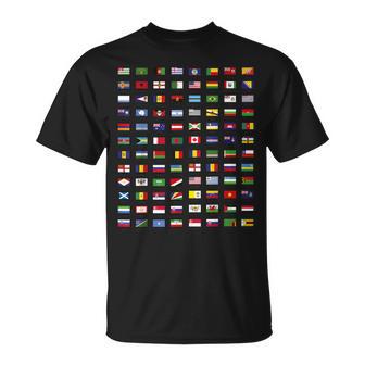 Todos Los Países Banderas Del Mundo 287 Banderaiaje Internacional Camiseta unisex - Regaloses