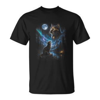 Tortoiseshell Cat Howling At Moon Vintage Cat Halloween T-Shirt - Thegiftio UK