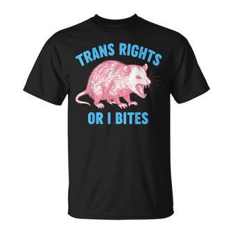 Transgender Lgbt Pride Month Possum Trans Rights Or I Bite T-Shirt - Thegiftio UK