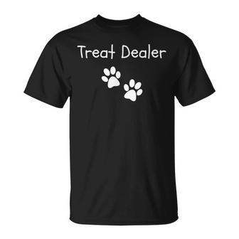Treat Dealer Dog Paw Print Dog Lover T-Shirt - Thegiftio UK