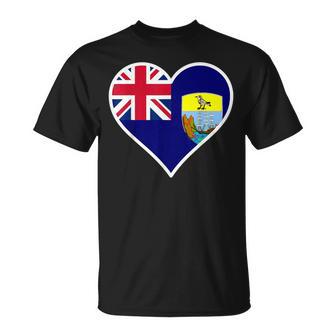 Tristan Da Cunha Regalos De Corazón Con La Bandera De Tristan Da Cunha Camiseta unisex - Regaloses