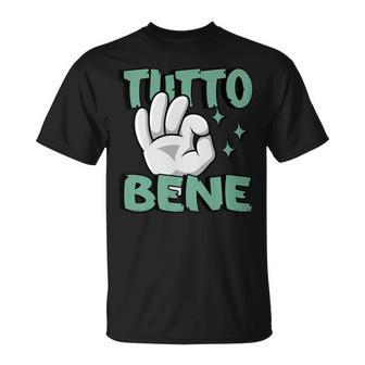 Tutto Bene イタリアの手のジェスチャー面白い引用イタリア 長袖tシャツ Tシャツ - Kawaiitshirt