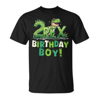 Two Rex 2Nd Birthday Boy Second Dinosaur 2 Year Old Boys T-Shirt - Thegiftio UK
