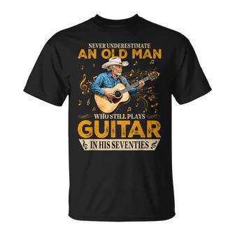 Never Underestimate An Old Man Who Plays Guitar In 70S T-Shirt - Monsterry UK
