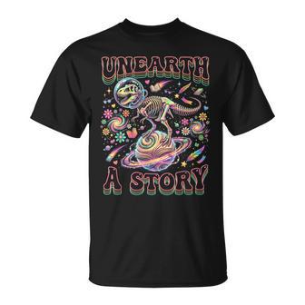 Unearth A Story Bookworm Student Summer Reading 2026 Space T-Shirt - Thegiftio UK