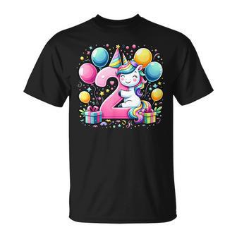 Unicornio 2º Cumpleaños Niño Niña 2 Añosegundo Dos Unicornio Camiseta unisex - Regaloses