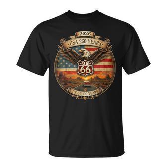 Usa 250 Us Highway 66 Mother Road Anniversary 100 Years T-Shirt - Thegiftio UK
