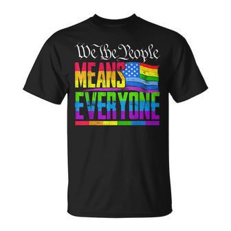 Usa Flag Lgbtq Equality We The People Means Everyone Pride T-Shirt - Thegiftio