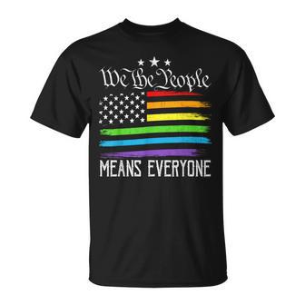 Usa Flag Lgbtq Equality We The People Means Everyone Pride T-Shirt - Monsterry