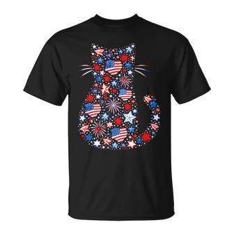 Usa Flag Lucky Clover Patriotic 4Th July Cat Lover T-Shirt - Monsterry