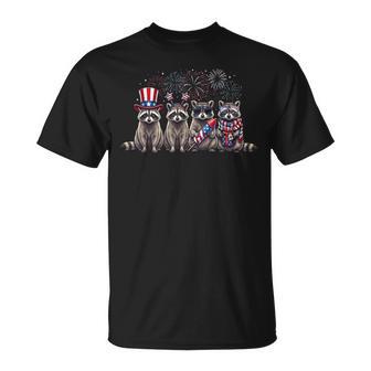 Usa Patriotic Cute Raccoon Kids 4Th Of July T-Shirt - Thegiftio UK