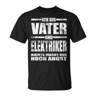 Vater Und Elektriker Papa Elektrotechnikeratertagintage T-Shirt - Seseable