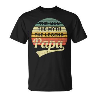 Vatertag Retro The Man The Myth The Legend Papa T-Shirt - Seseable